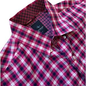 Tailorbyrd Pink & Navy Check Casual Button-Down Shirt